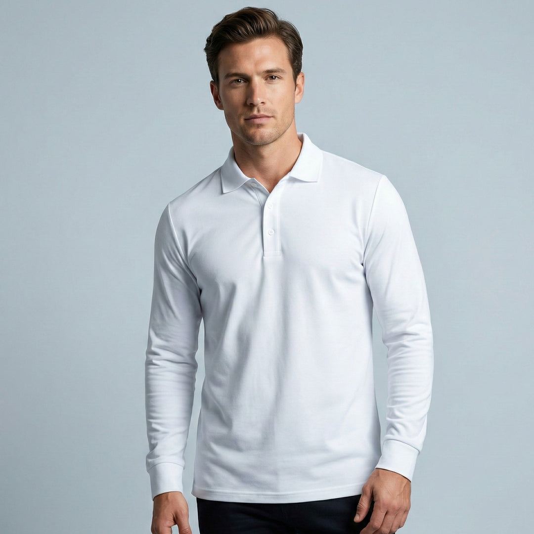 Polo anti-transpirant et anti-tache manche longue